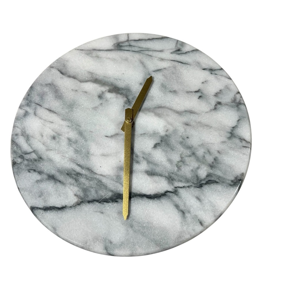 EUC - Article Solid Marble Wall Clock with Gold Hands